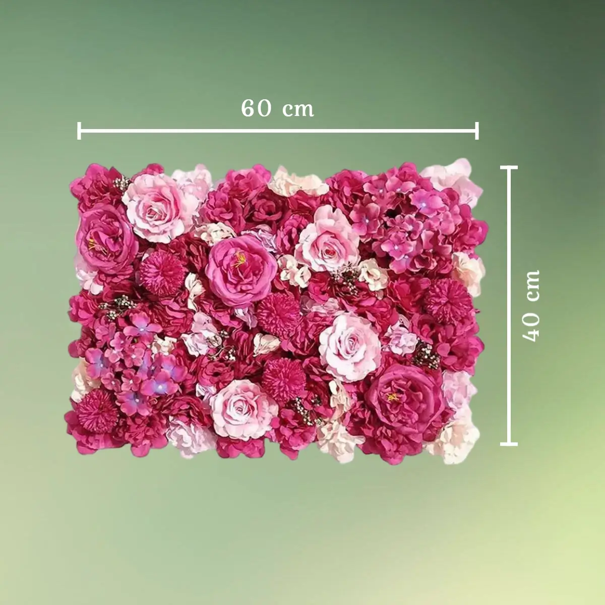 Blomstervæg panel deluxe med roser, pæoner, hortensia og chrysantemum - pink delight (1) lej Blomstervæg panel | Deluxe | Pink delight | Kunstig blomster backdrop
