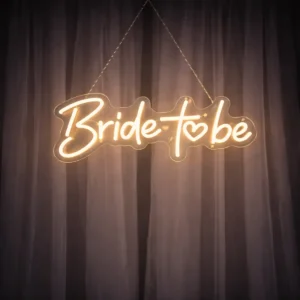lej LED lysskilt | "Bride to be" | Varm hvid | Dæmpbart neonskilt
