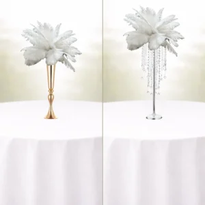 lej Statement centerpiece med fjer til bryllup