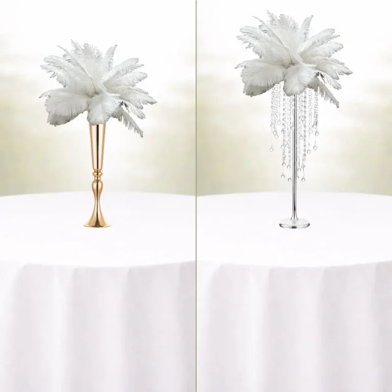 lej Statement centerpiece med fjer til bryllup