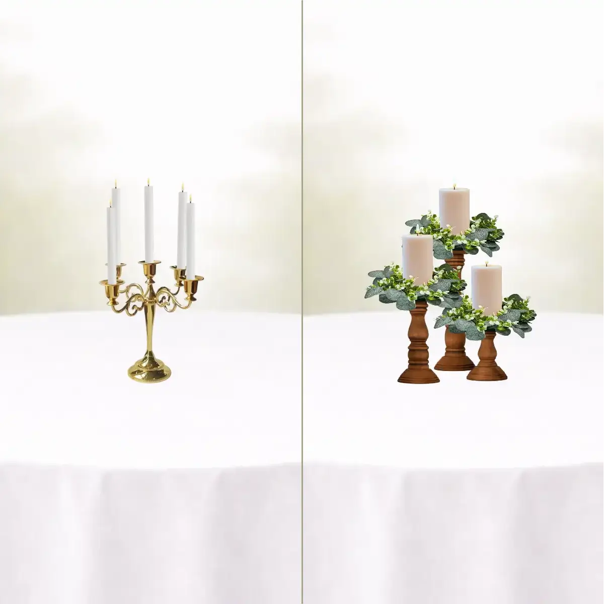 lej centerpiece med LED lys til bryllup split billede