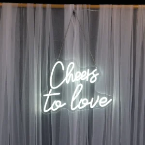 Cheers to love LED lysskilt hvid