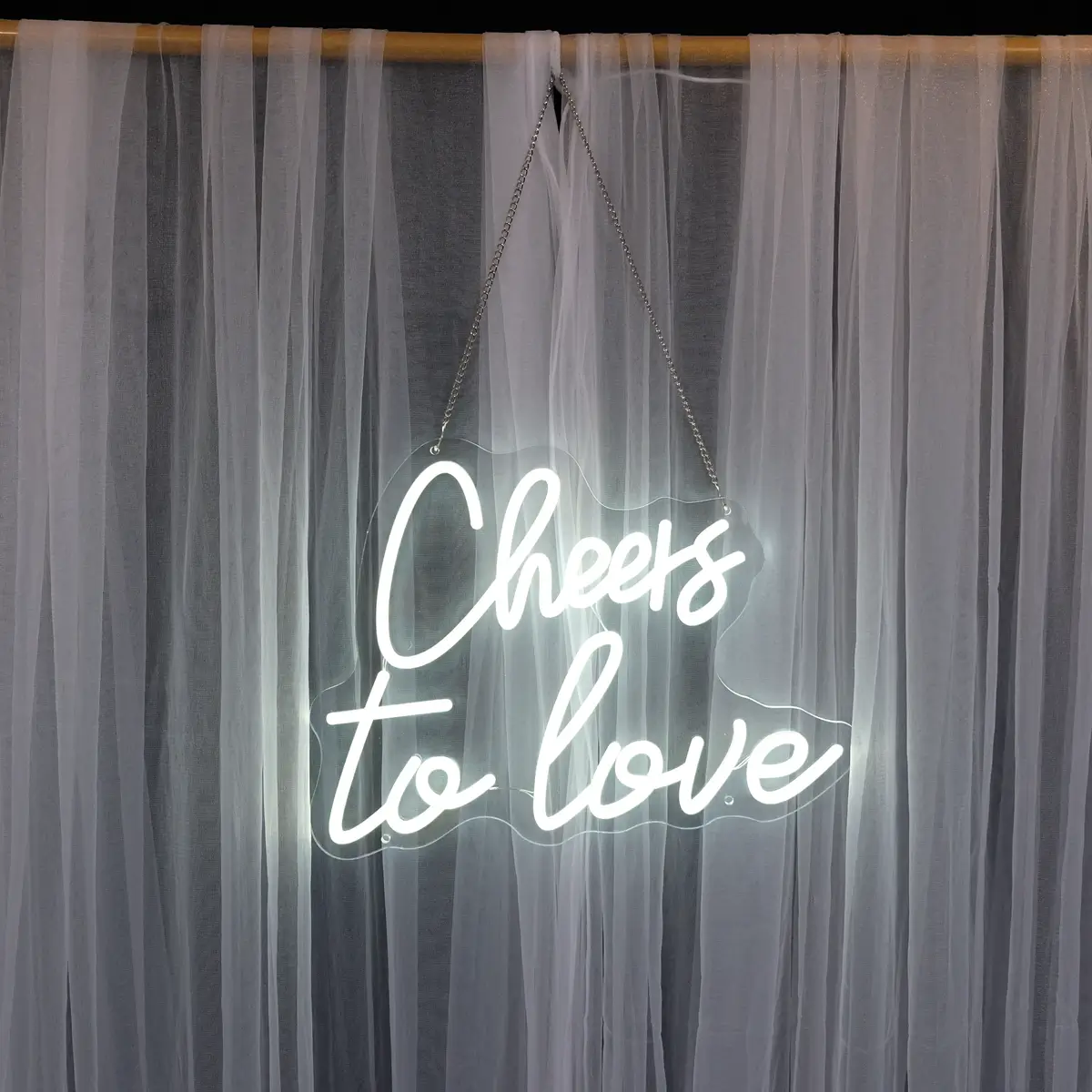 Cheers to love LED lysskilt hvid