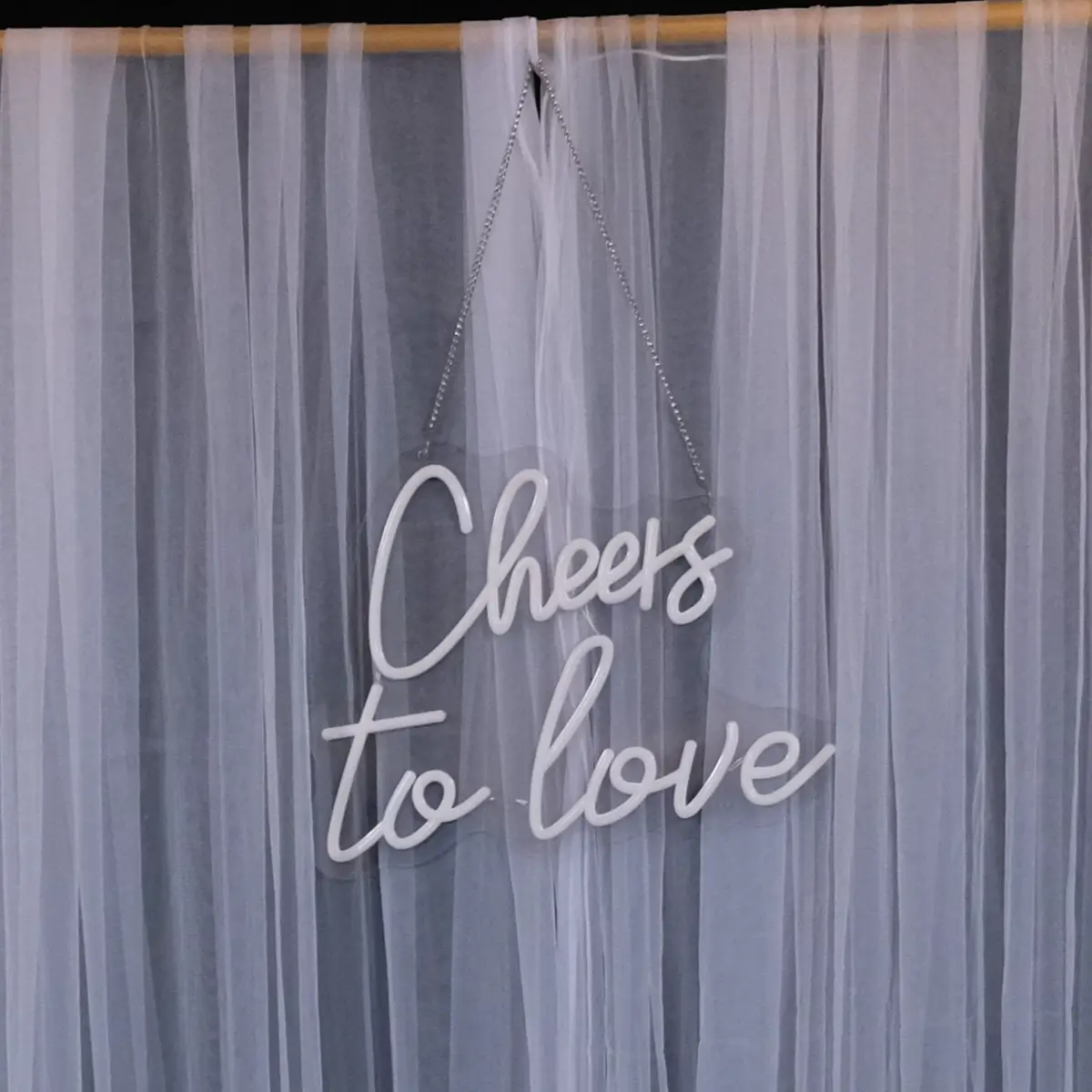 Cheers to love LED lysskilt hvid