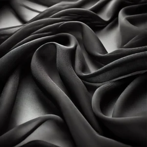 Bordløber i sort chiffon stof - 48 x 500 cm