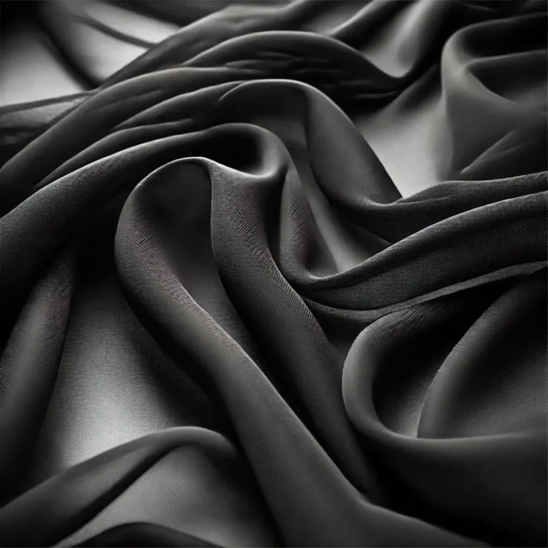 Bordløber i sort chiffon stof - 48 x 500 cm