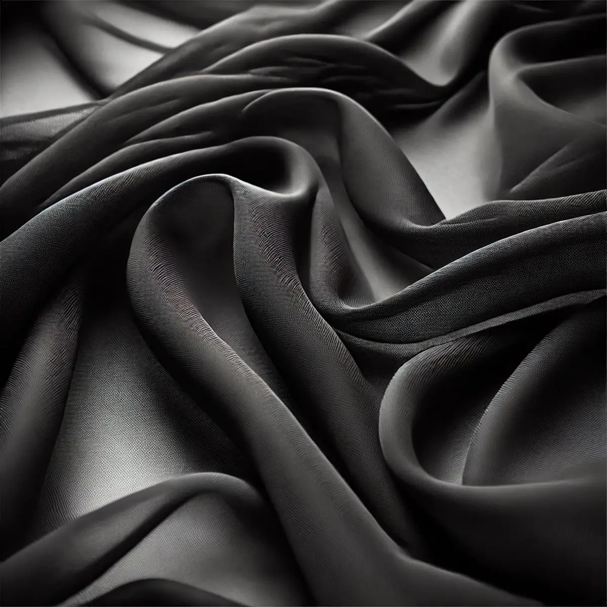 Chiffon Bordløber Sort detalje (1) Bordløber i sort chiffon stof - 48 x 500 cm