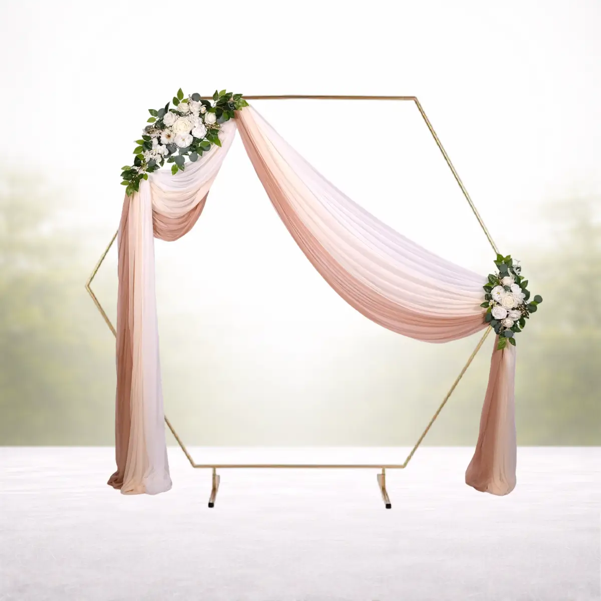 Classic White på guld sekskantet bue hvid (1) lej pakke Classic White på guld sekskantet bue