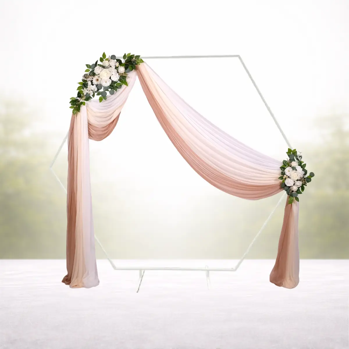 Classic White på hvid sekskantet bue hvid (1) lej pakke Classic White på hvid sekskantet bue