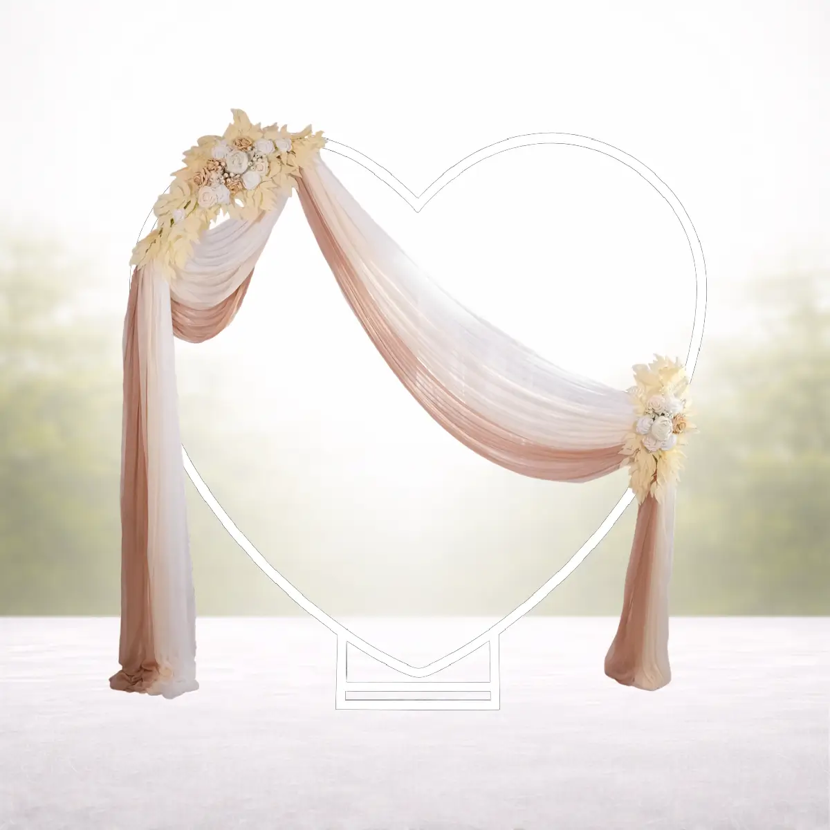 Classic natural på hjerteformet hvid bue hvid (1) lej pakke Classic natural på hjerteformet hvid bue