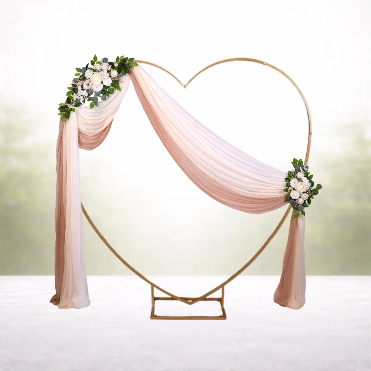 Classic white på hjerteformet guld bue hvid (1) lej pakke Classic white på hjerteformet guld bue