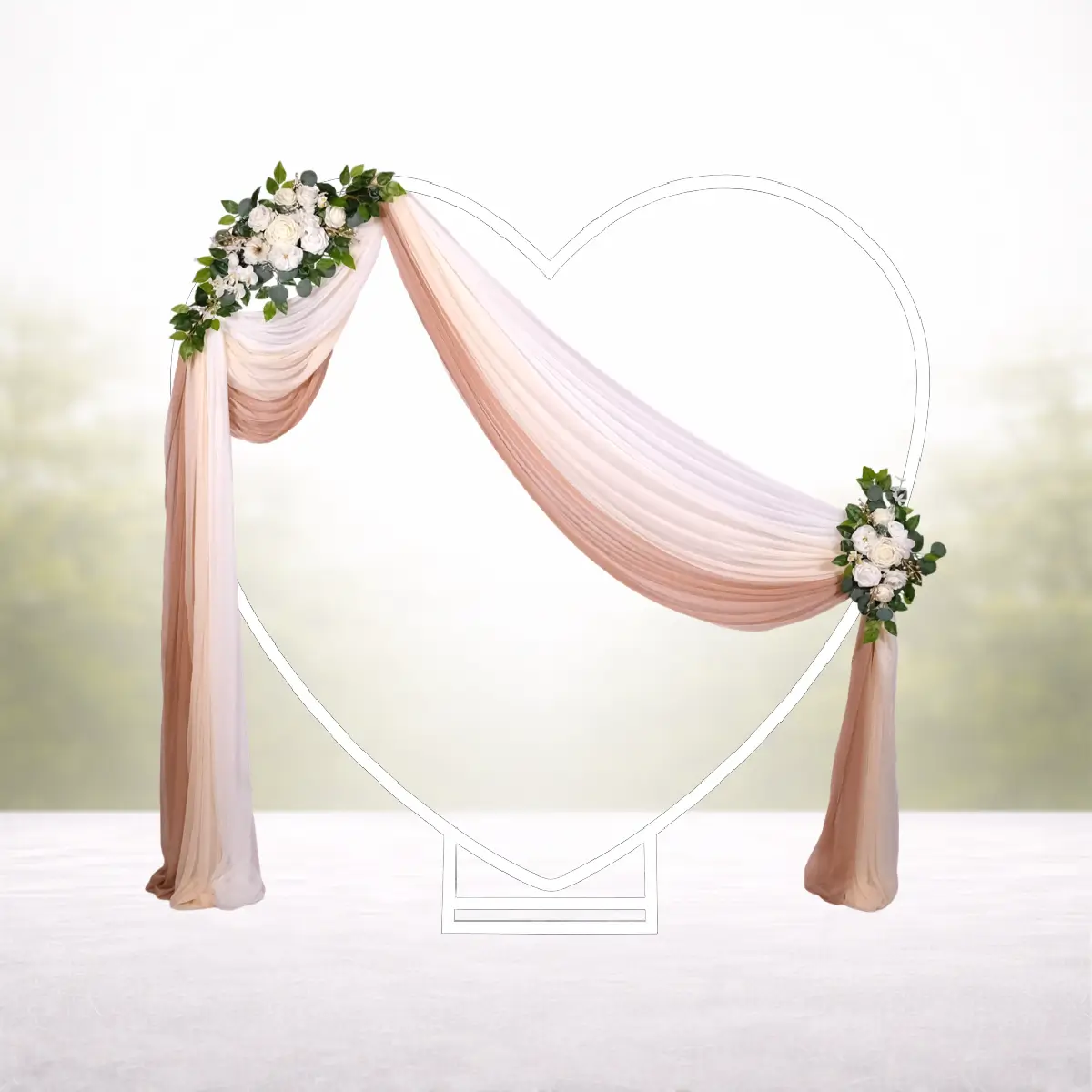 Classic white på hjerteformet hvid bue hvid (1) lej pakke Classic white på hjerteformet hvid bue