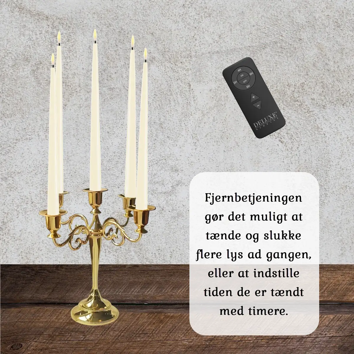 lej fjernbetjening til Deluxe Homeart Real Flame LED-lys