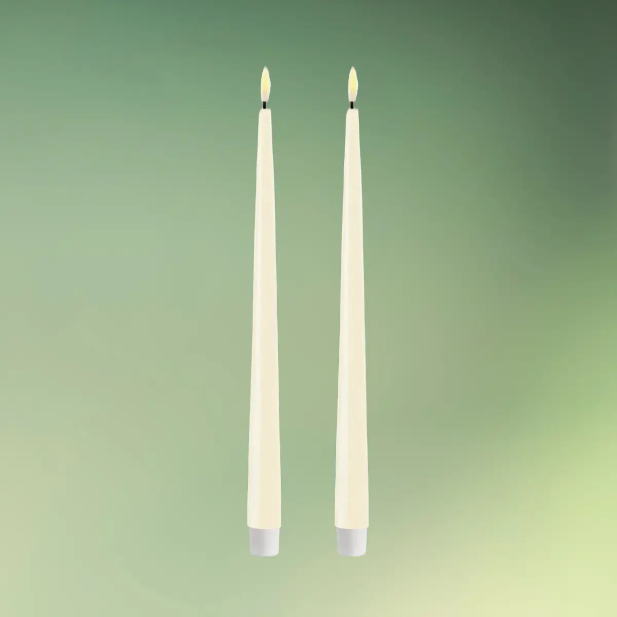 lej Deluxe Homeart stearin Real Flame LED Kertelys 28 cm creme 2 stk.