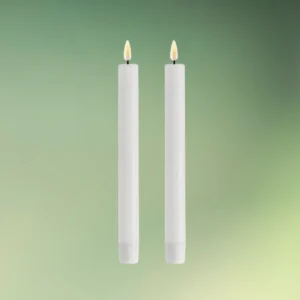 lej Deluxe Homeart stearin Real Flame LED Kronelys 24 cm hvid 2 stk.