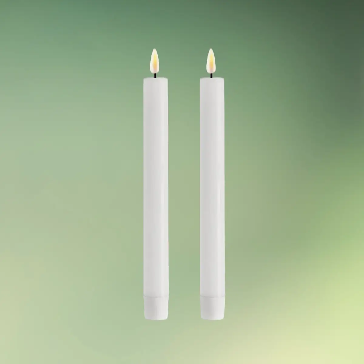 lej Deluxe Homeart stearin Real Flame LED Kronelys 24 cm hvid 2 stk.