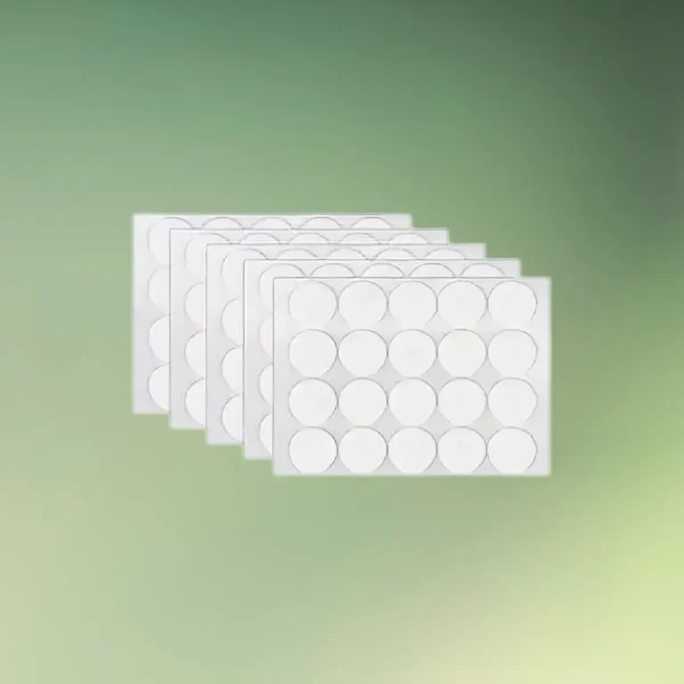 Dobbeltklæbende dots | Gennemsigtige prikker | 1 cm.