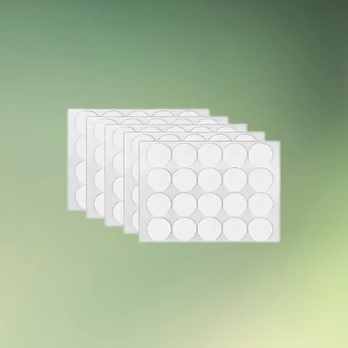 Dobbeltklæbende dots | Gennemsigtige prikker | 1 cm.