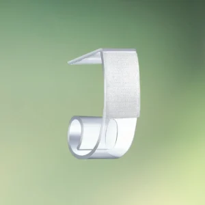 Dugklemmer med velcro - klemmer til opsætning af bord nederdel / bordskørt - klar plast - bordpladetykkelse mellem 3,8 og 5,1 cm