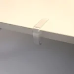 Dugklemmer med velcro - klemmer til opsætning af bord nederdel / bordskørt - klar plast - bordpladetykkelse op til 3,8 cm