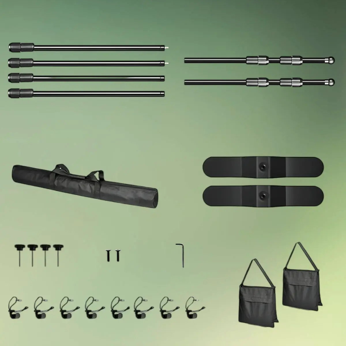 EMART Baggrundsstativ 2,4 x 2,4 m dele (1) lej EMART Baggrundsstativ 2,4 x 2,4 m taske til blomstervæg paneler eller banner