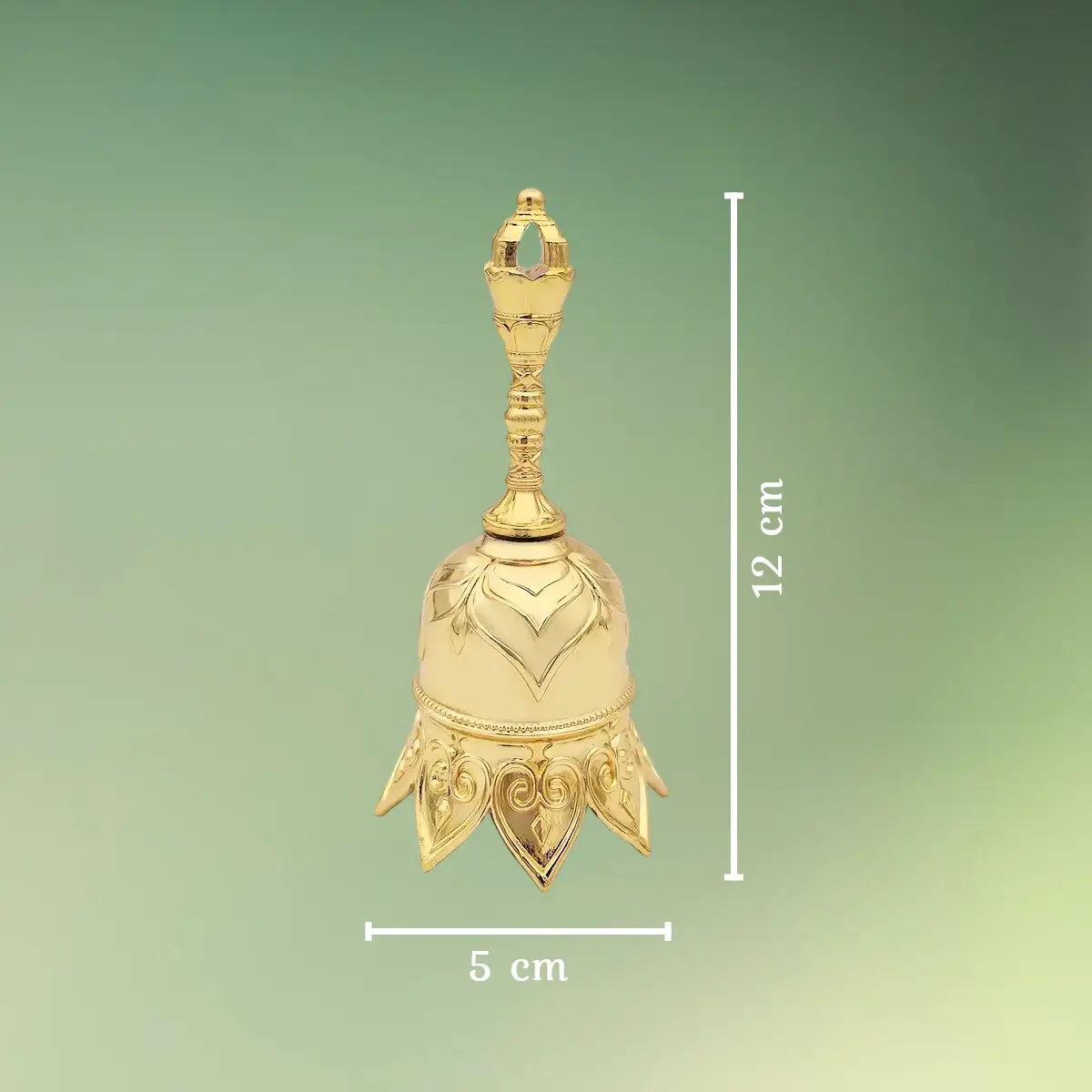 Elegant Lotus Klokke Håndklokke - gylden mål (1) lej Toastmaster klokke | Dirigentklokke | Håndklokke til taler | Guldfarvet lotus klokke