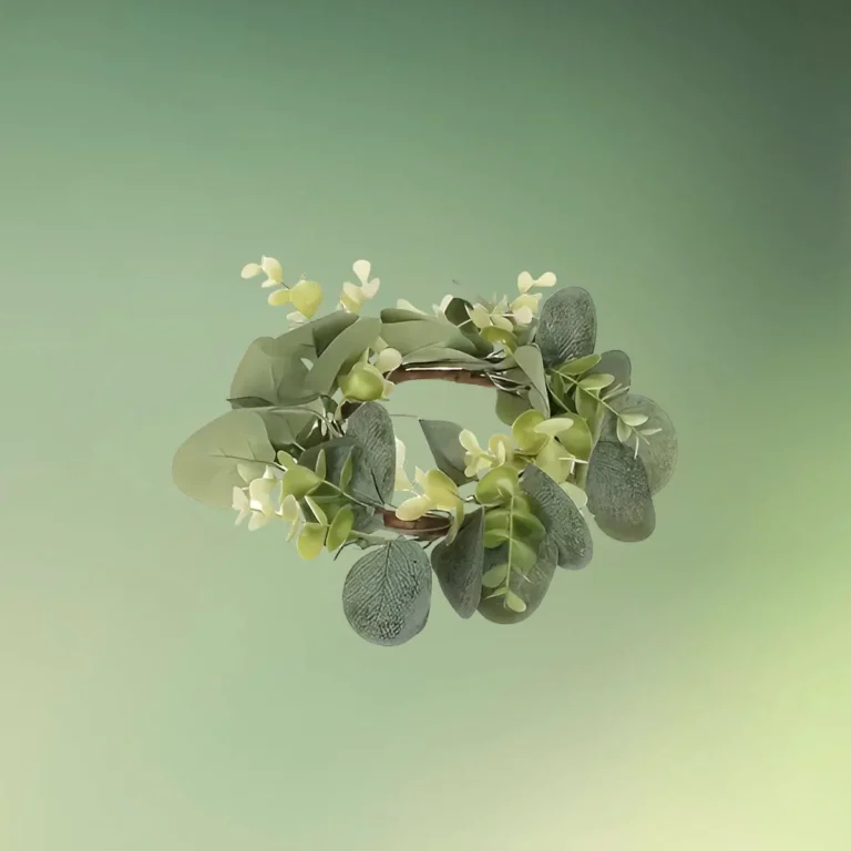 lej Lyskrans til bloklys med eukalyptus blade | Grøn