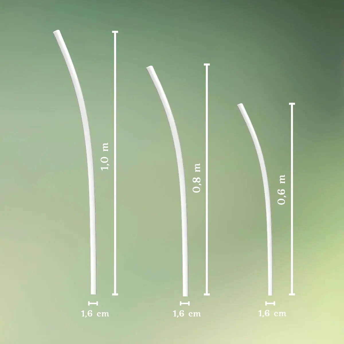 Flexifloral bøjelig blomster rør mål stænger (1) lej stativ til store blomster - 3-huls base - hvid