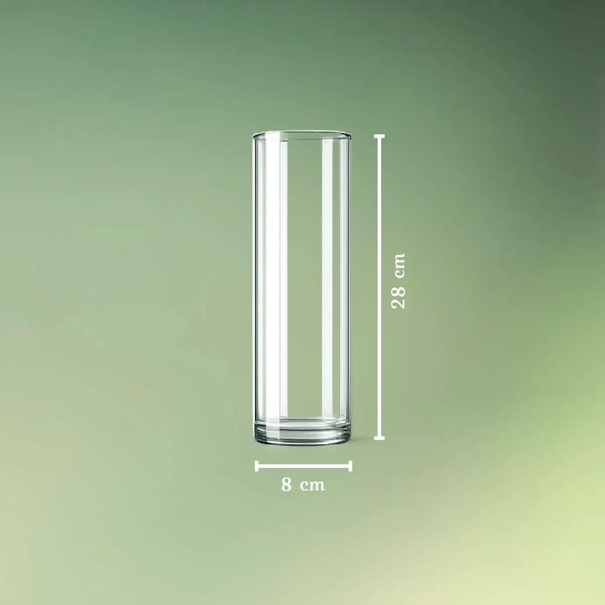 Glas cylinder vaser L mål (1) lej Glas cylinder vaser | Dekorationsvasesæt | Sæt med 3 størrelser