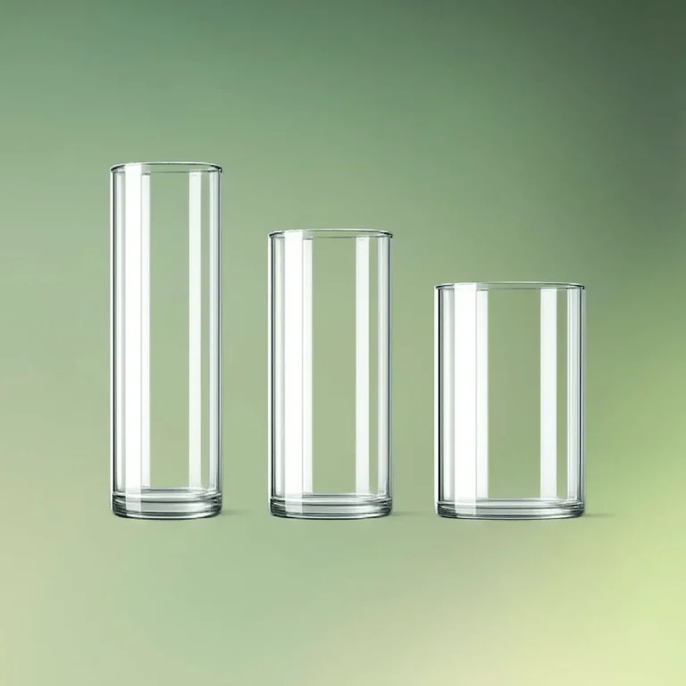 lej Glas cylinder vaser | Dekorationsvasesæt | Sæt med 3 størrelser