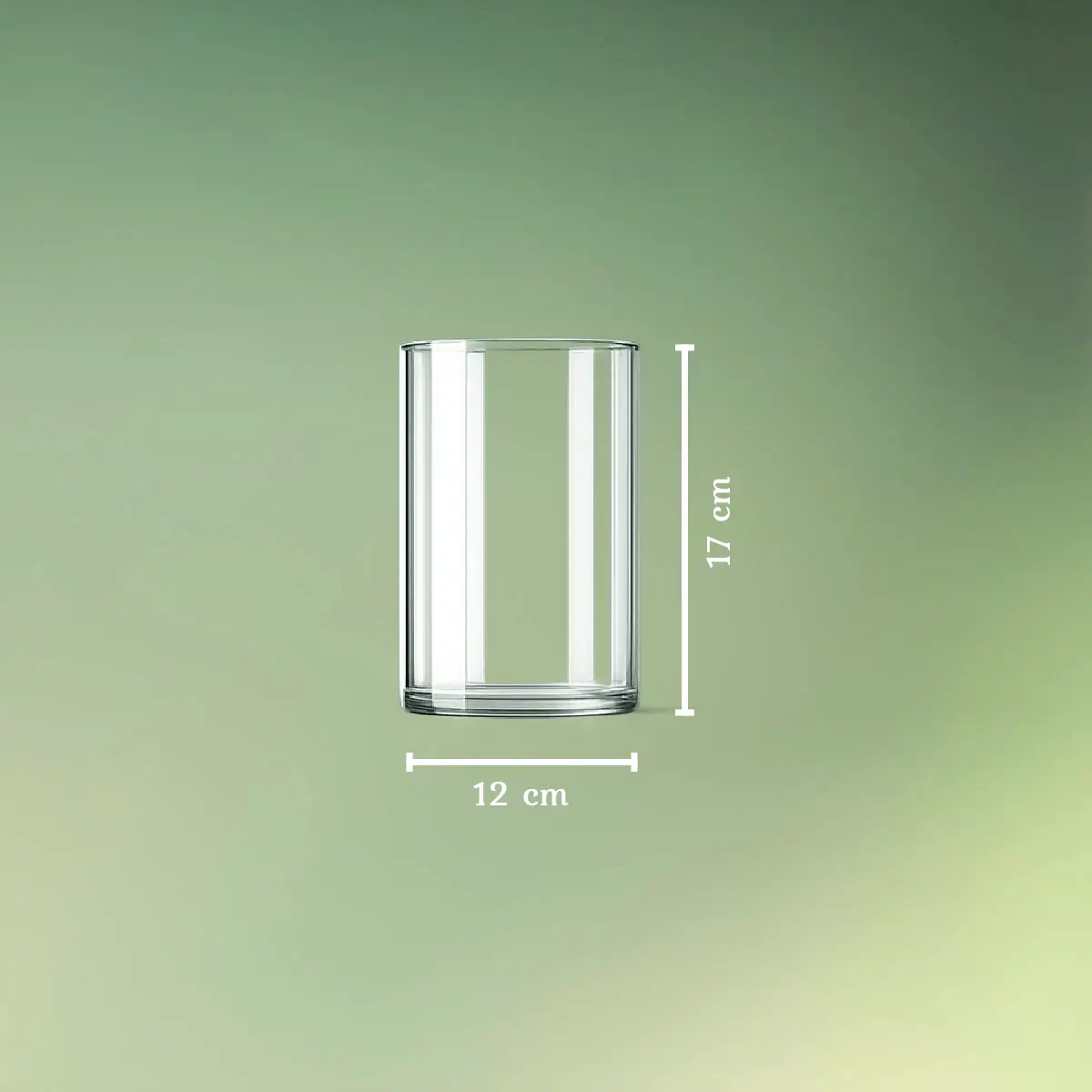 Glas cylinder vaser S mål (1) lej Glas cylinder vaser | Dekorationsvasesæt | Sæt med 3 størrelser