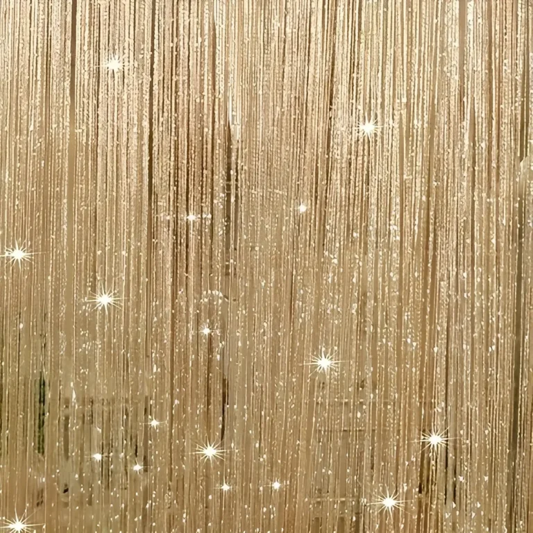 lej Guldfarvet glitter gardin | Foto forhæng med snore | 3 x 3 m