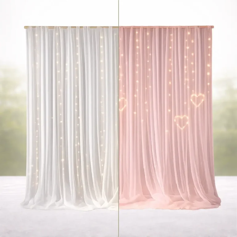 Hvid felys - lyserød hjerte - split billede