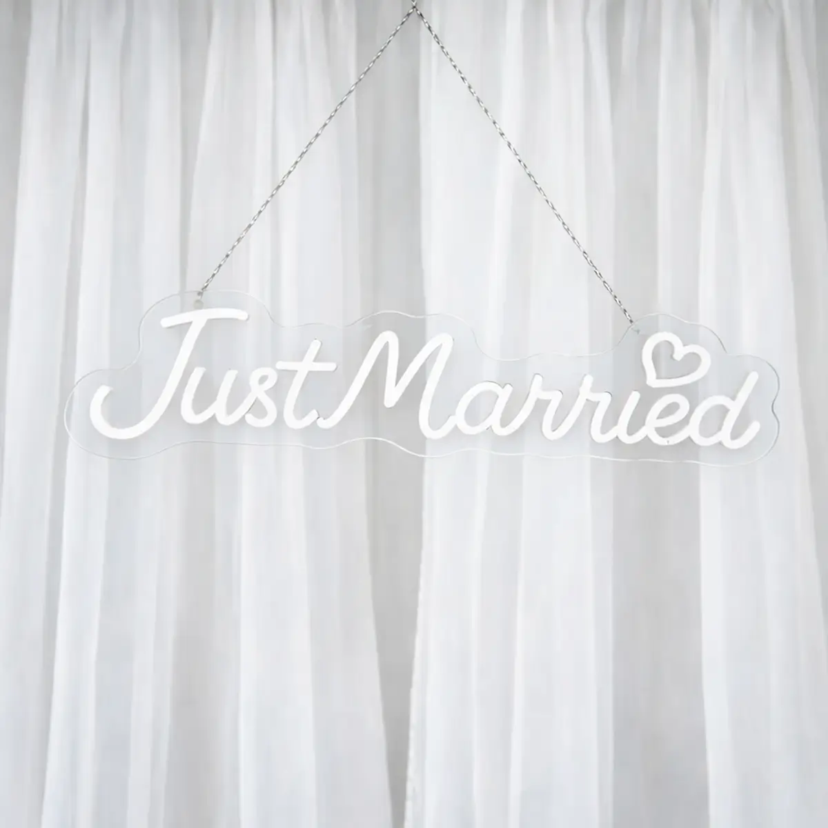 lej LED lysskilt | "Just married" | Varm hvid | Dæmpbart neonskilt