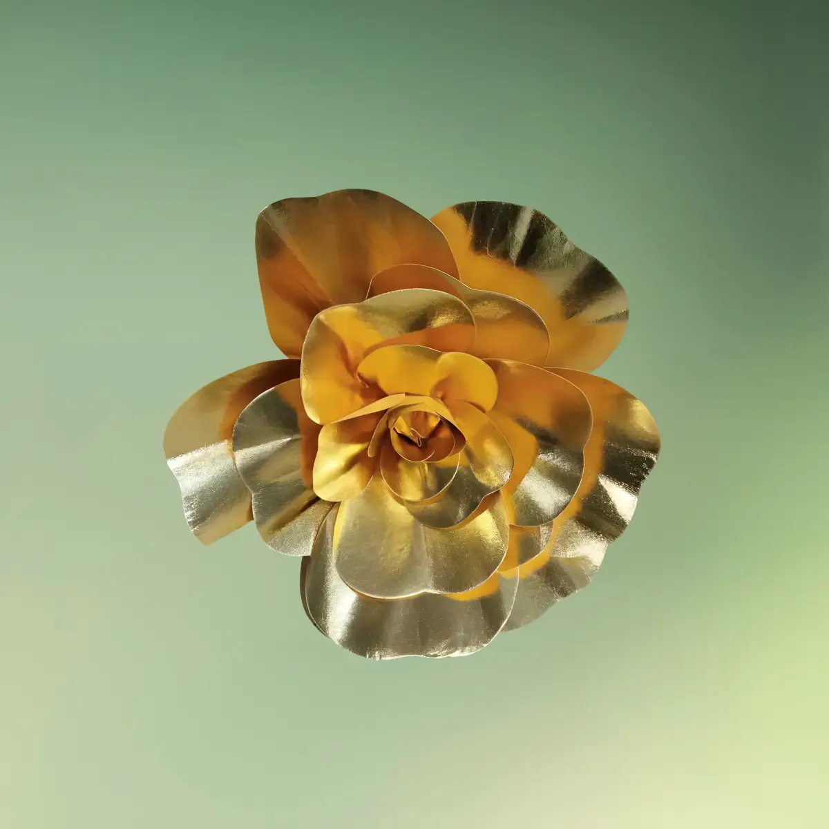 Kæmpe guld pæon blomst 30 cm grøn b (1) lej Kunstig rose blomst | Kæmpe stor blomst | 30 cm | Guld