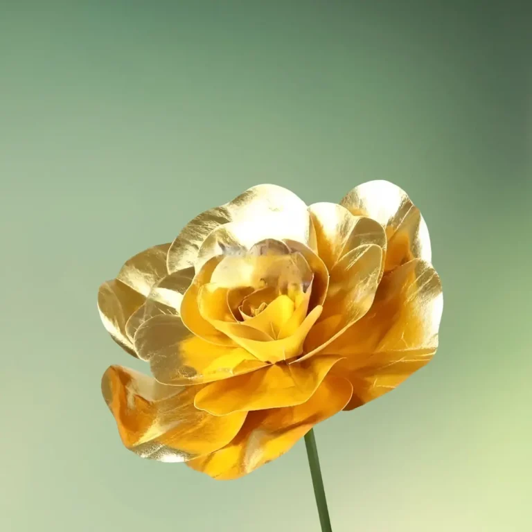 lej Kunstig rose blomst | Kæmpe stor blomst | 30 cm | Guld