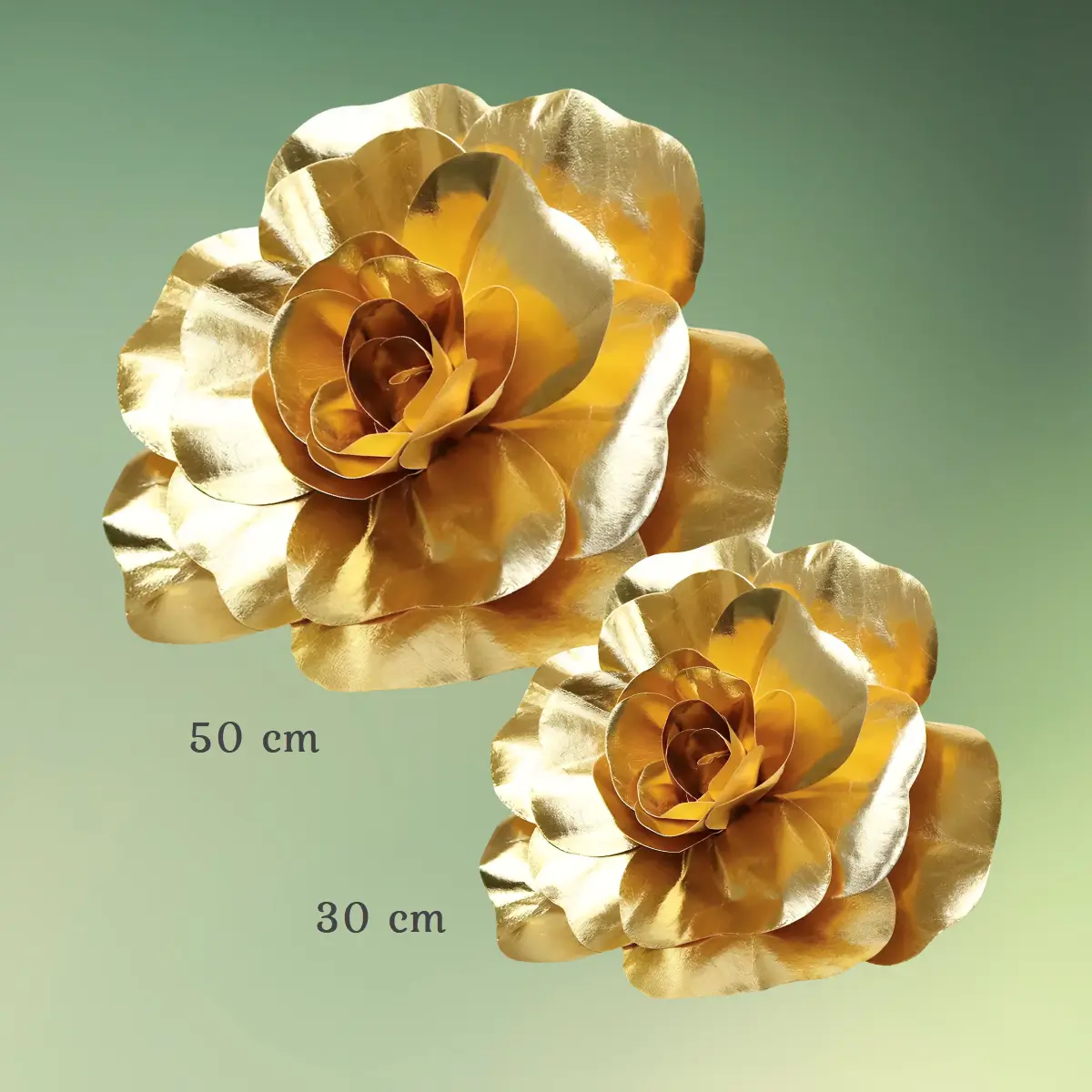 Kæmpe guld pæon blomst 30 og 50 cm begge (1) lej Kunstig rose blomst | Kæmpe stor blomst | 30 eller 50 cm | Guld