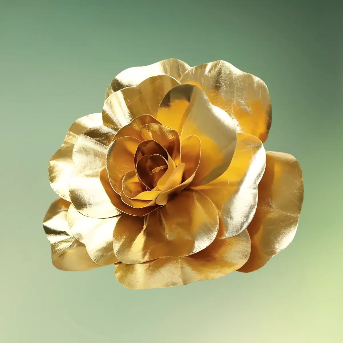 lej Kunstig rose blomst | Kæmpe stor blomst | 50 cm | Guld