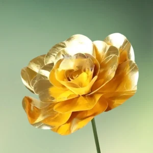 lej Kunstig rose blomst | Kæmpe stor blomst | 50 cm | Guld