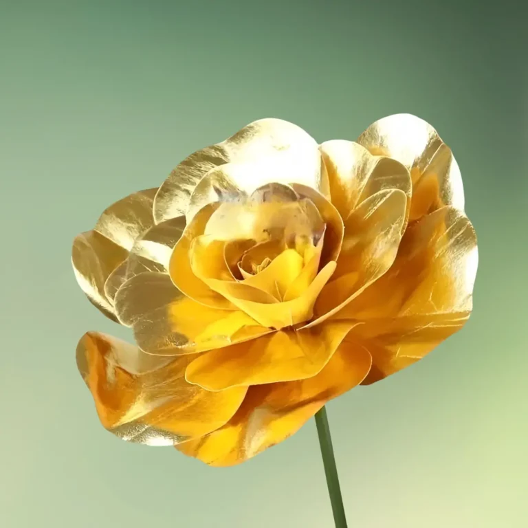 lej Kunstig rose blomst | Kæmpe stor blomst | 50 cm | Guld