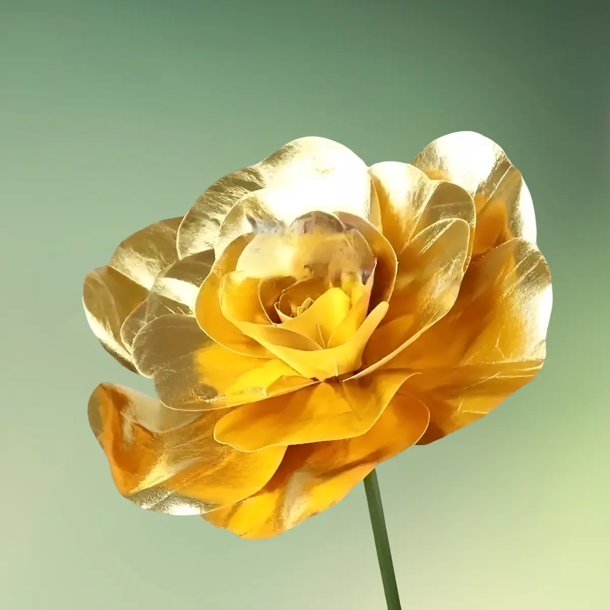 lej Kunstig rose blomst | Kæmpe stor blomst | 50 cm | Guld