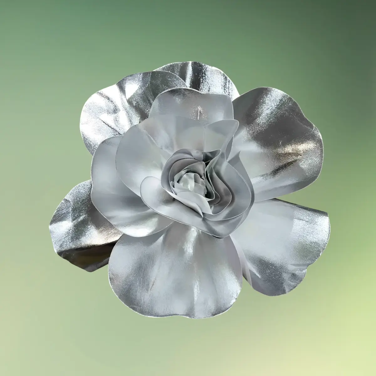 lej Kunstig rose blomst | Kæmpe stor blomst | 50 cm | Sølv