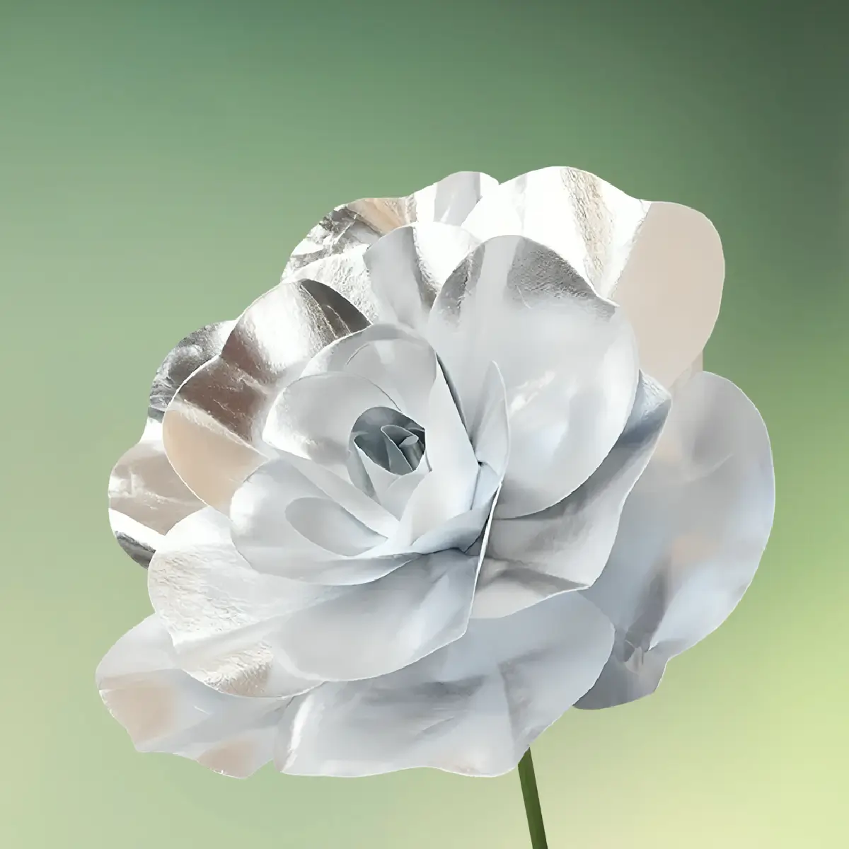 lej Kunstig rose blomst | Kæmpe stor blomst | 50 cm | Sølv