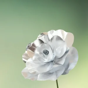 lej Kunstig rose blomst | Kæmpe stor blomst | 30 cm | Sølv