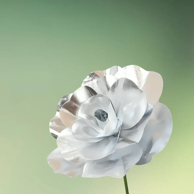 lej Kunstig rose blomst | Kæmpe stor blomst | 30 cm | Sølv