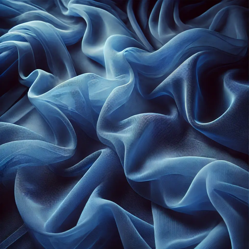 Kongeblåt chiffon stof