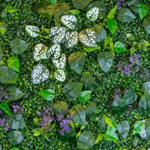 Grøn, lilla og hvid