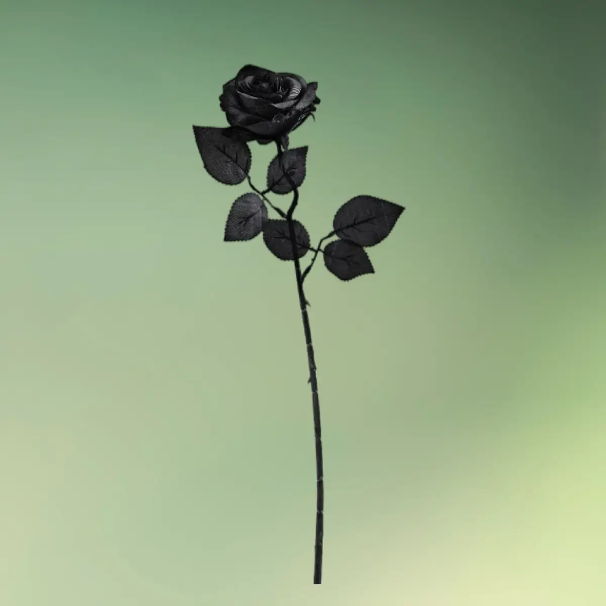 kunstig rose med lang stilk i sort