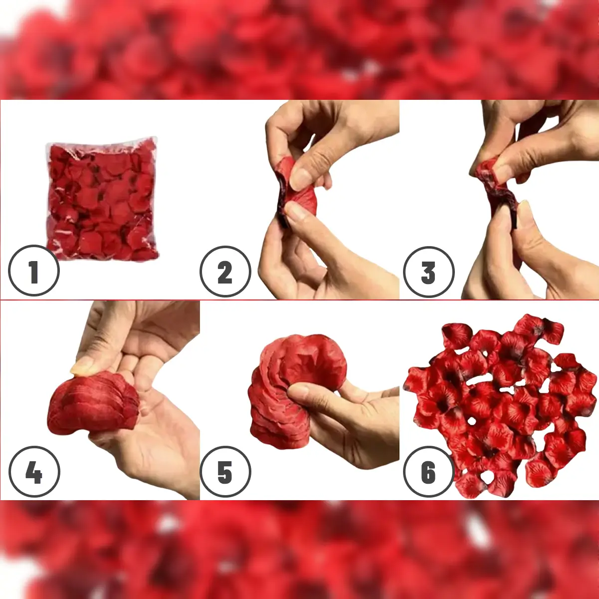 Kunstige rosenblade mørkerød og sort brugsanvisning (1) Kunstige rosenblade manual