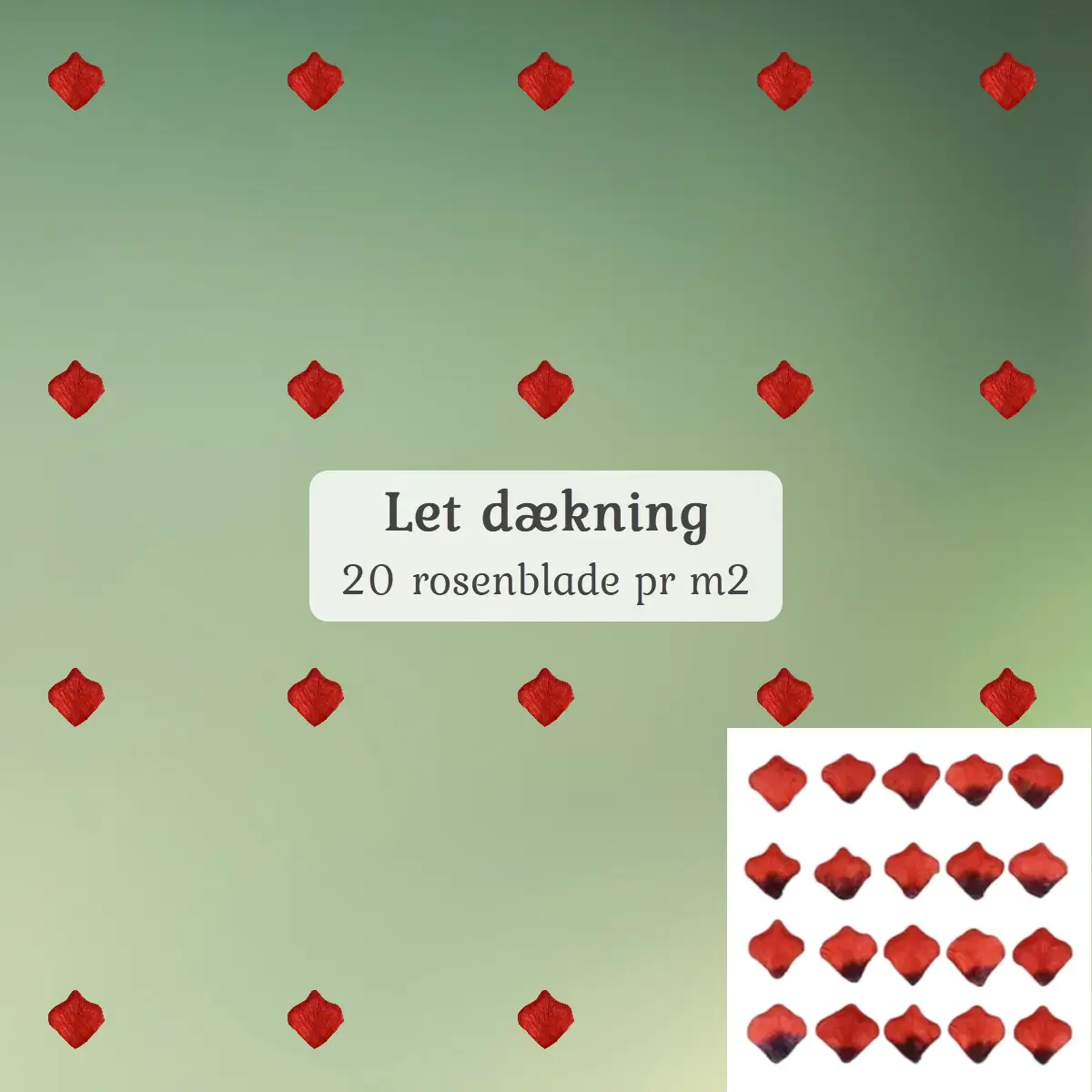 Kunstige rosenblade sort og rød let dækning a (1) Kunstige rosenblade Let dækning